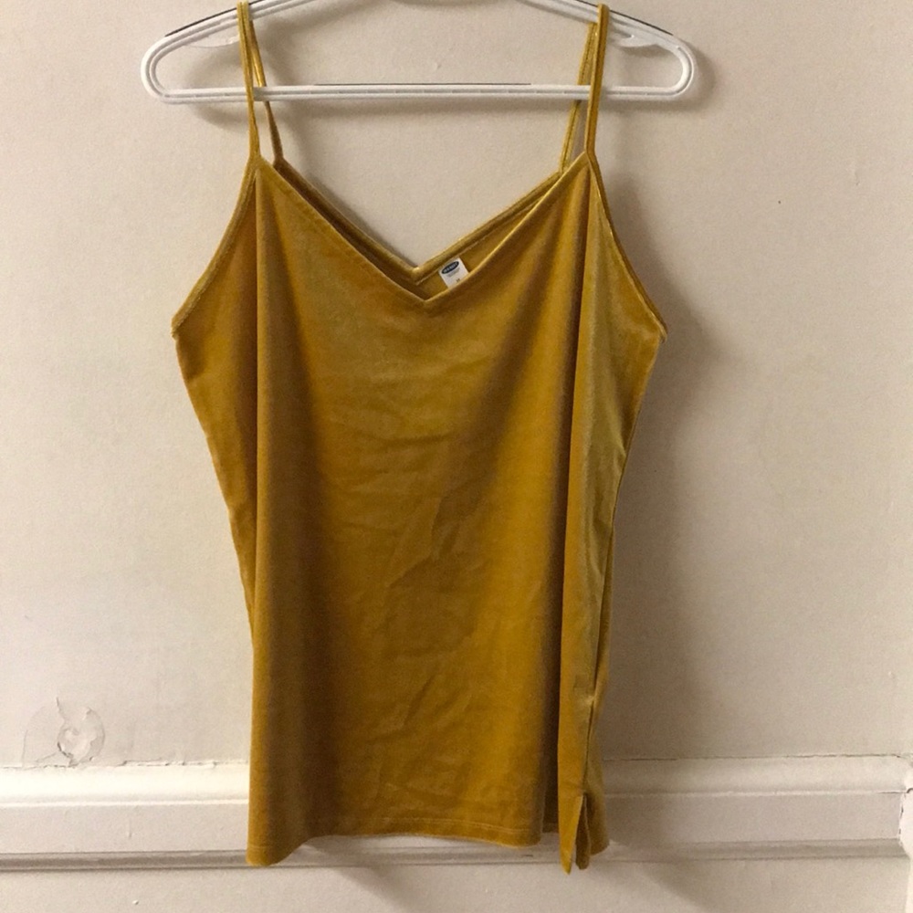 velvet yellow tank top